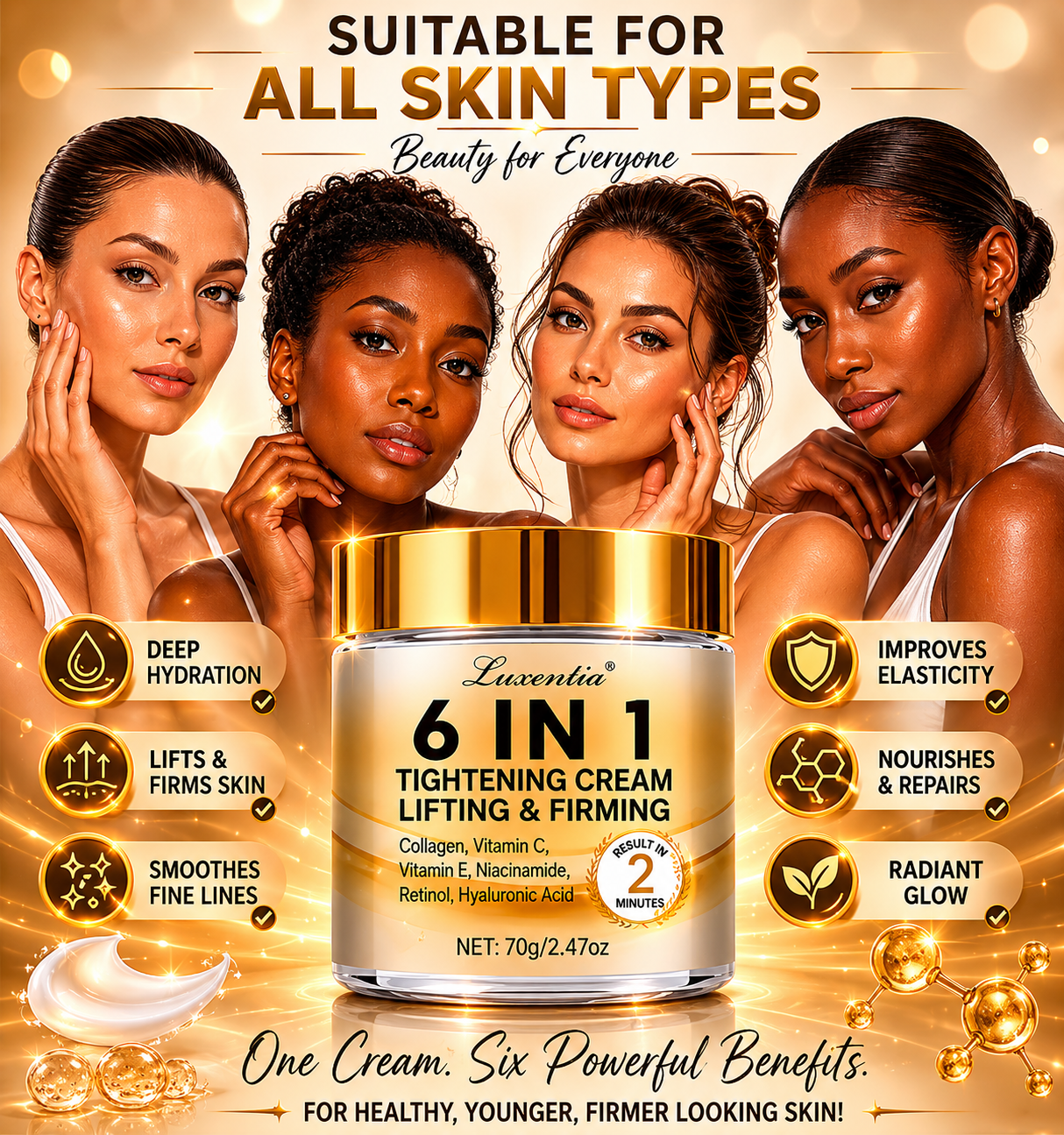 Luxentia™ Wrinkle Defense 6-in-1 Cream | Smooth, Firm & Hydrate