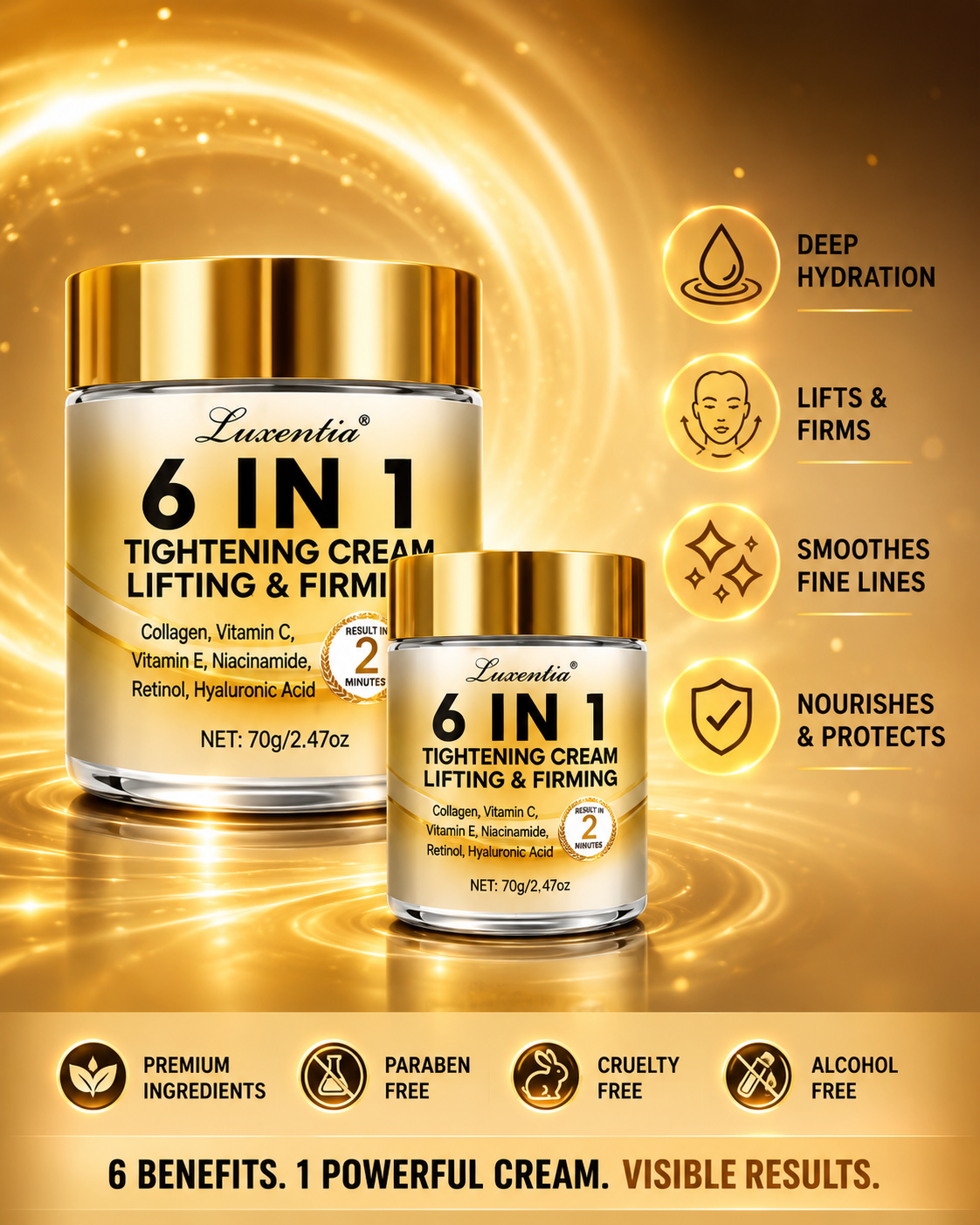 Luxentia™ Wrinkle Defense 6-in-1 Cream | Smooth, Firm & Hydrate
